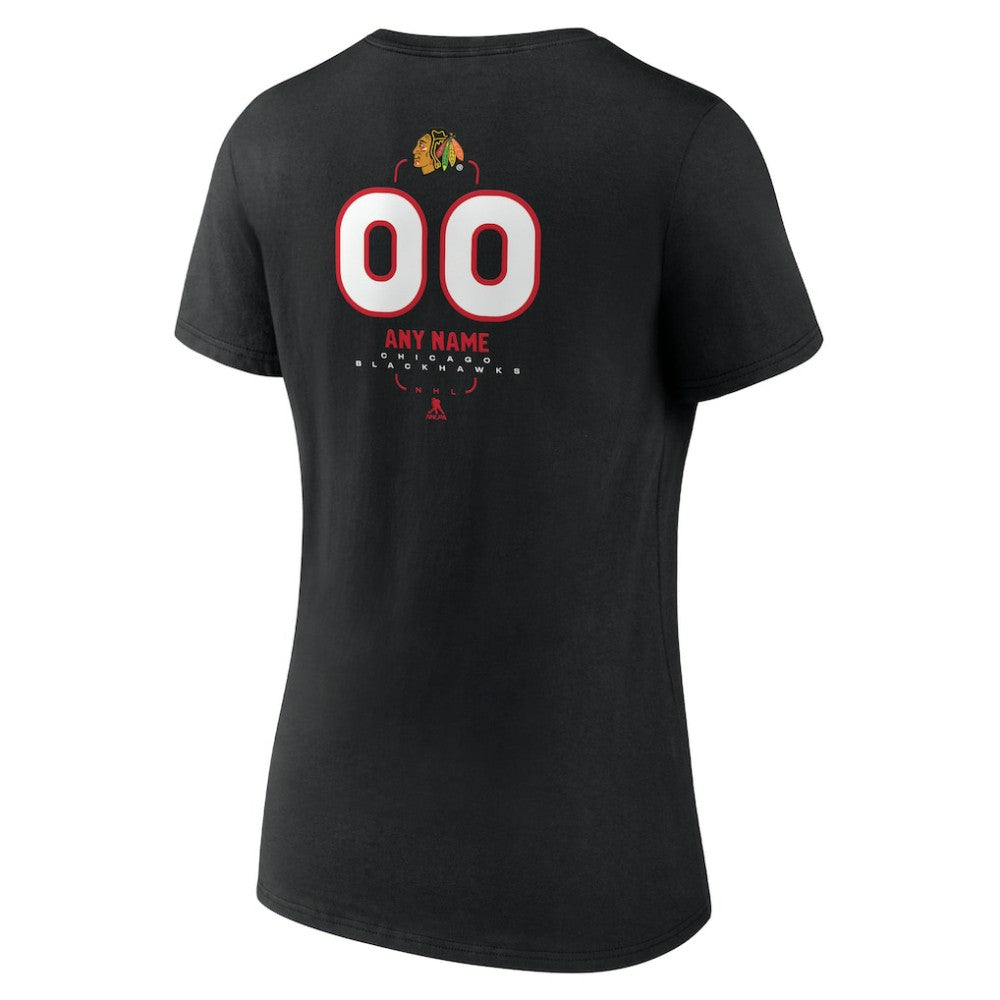 Chicago Blackhawks Women's Personalized Name & Number Midfielder V-Neck T-Shirt Online