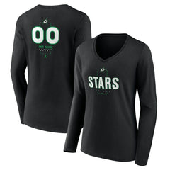 Dallas Stars Women's Personalized Name & Number Midfielder Long Sleeve V-Neck T-Shirt On Sale