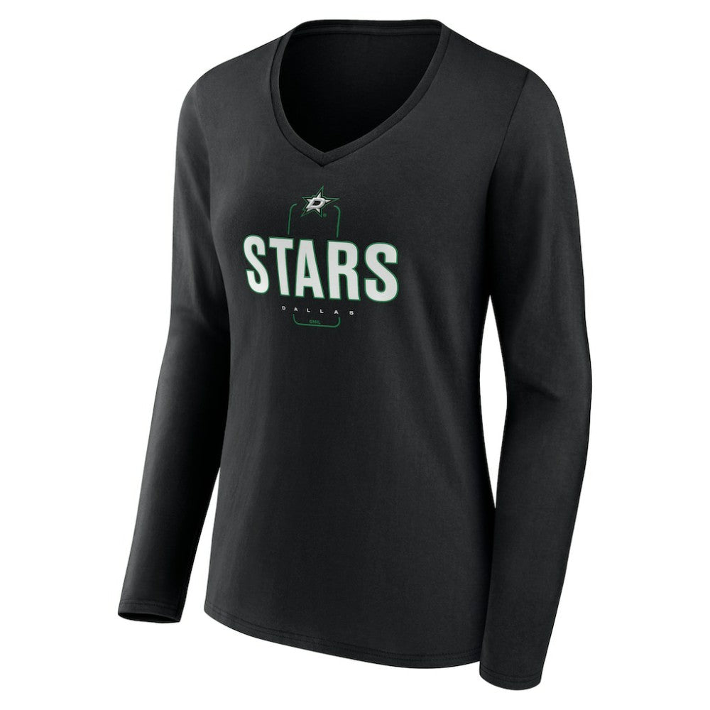 Dallas Stars Women's Personalized Name & Number Midfielder Long Sleeve V-Neck T-Shirt On Sale