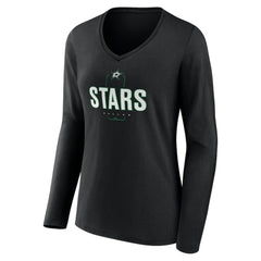 Dallas Stars Women's Personalized Name & Number Midfielder Long Sleeve V-Neck T-Shirt On Sale