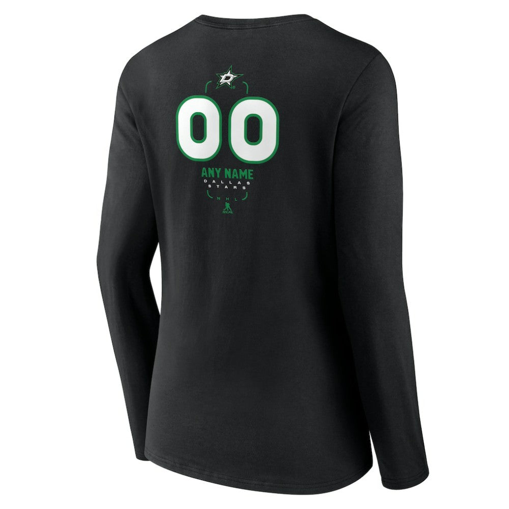 Dallas Stars Women's Personalized Name & Number Midfielder Long Sleeve V-Neck T-Shirt On Sale