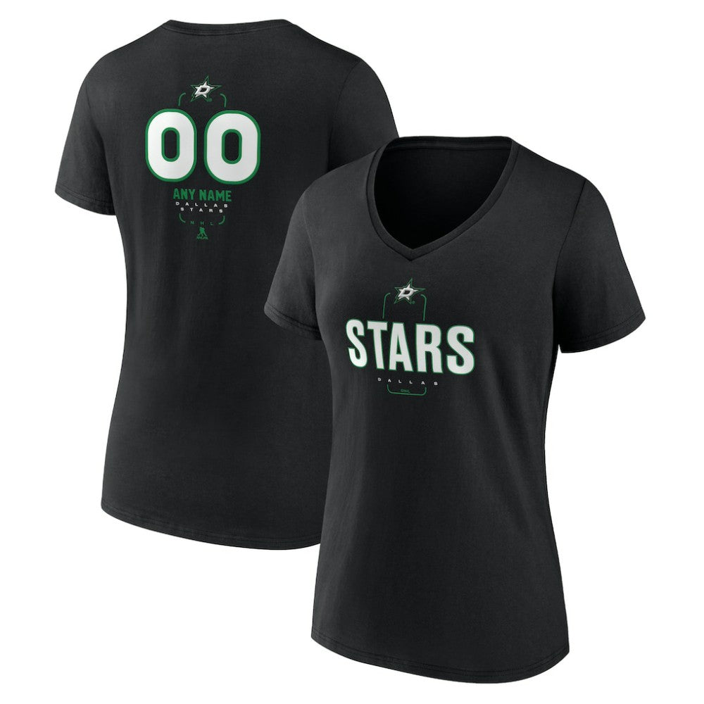 Dallas Stars Women's Personalized Name & Number Midfielder V-Neck T-Shirt Discount