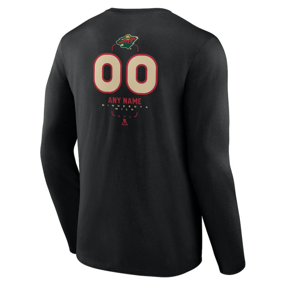Minnesota Wild Personalized Name & Number Midfielder Long Sleeve T-Shirt On Sale