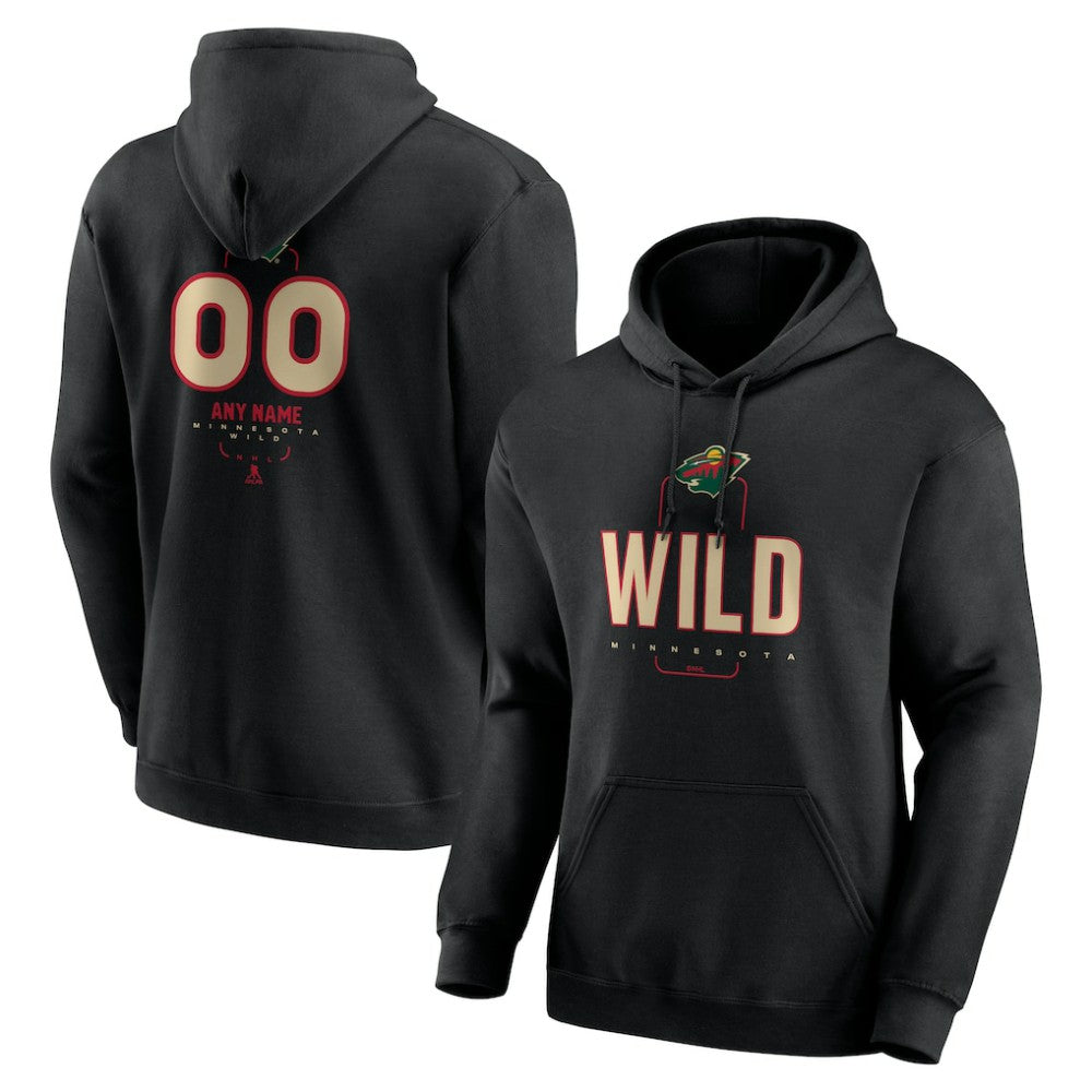 Minnesota Wild Personalized Name & Number Midfielder Pullover Hoodie For Sale