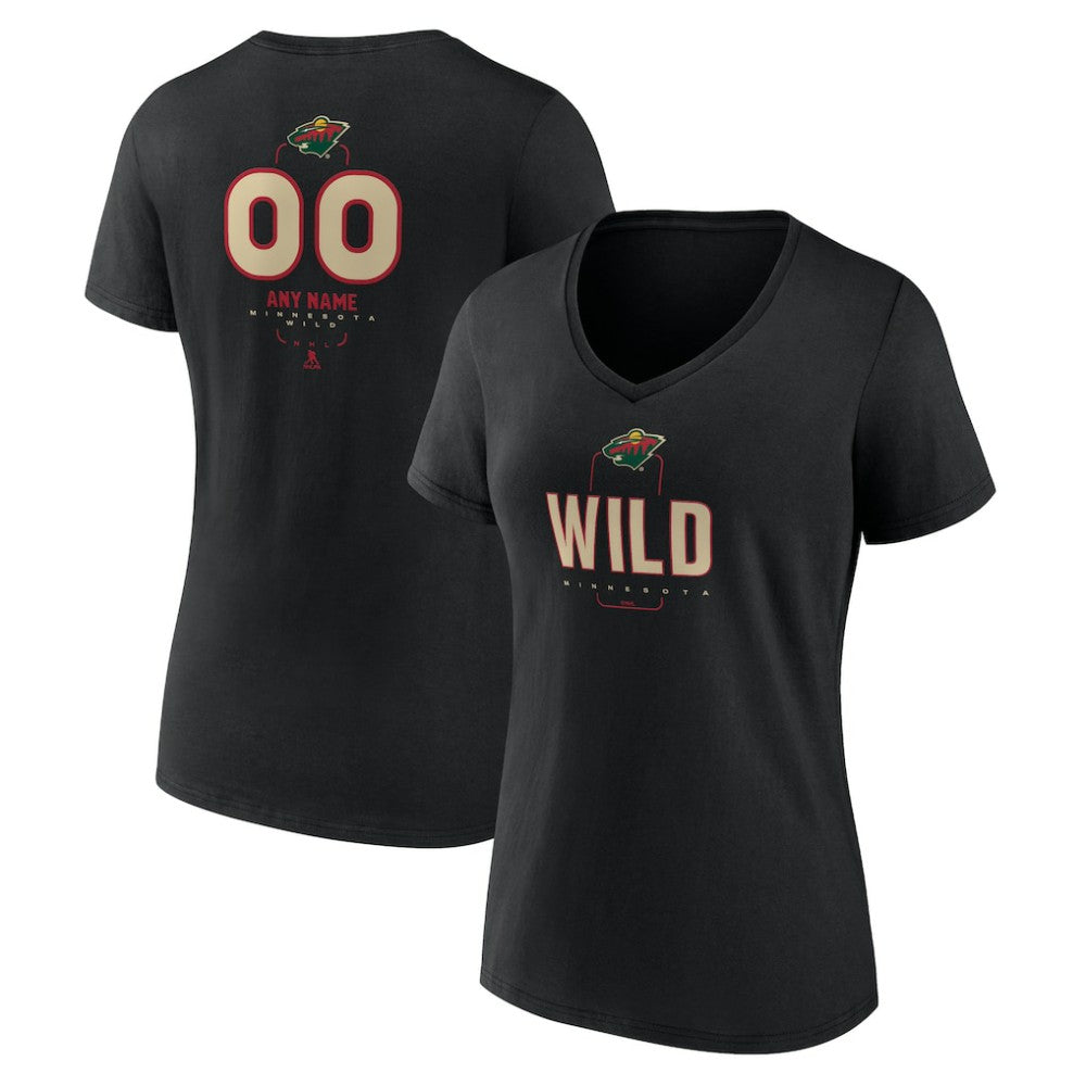 Minnesota Wild Women's Personalized Name & Number Midfielder V-Neck T-Shirt Sale