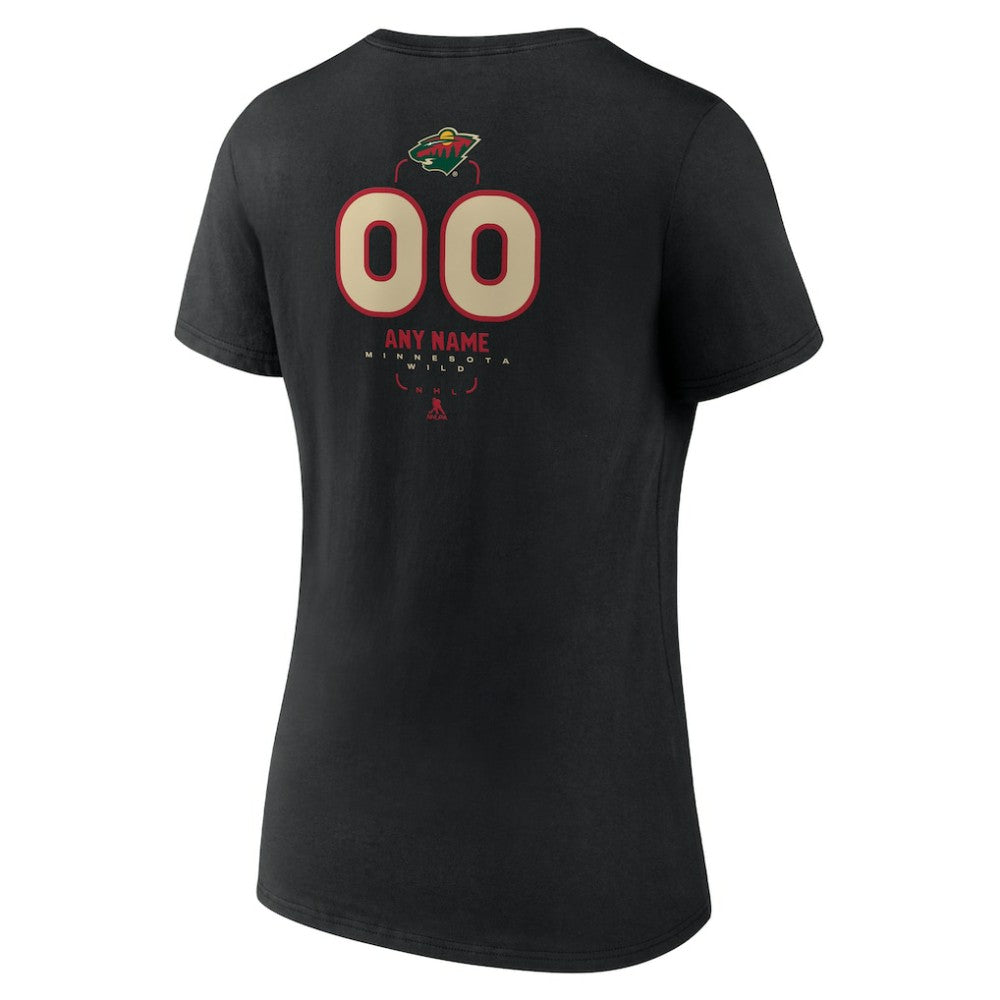 Minnesota Wild Women's Personalized Name & Number Midfielder V-Neck T-Shirt Sale