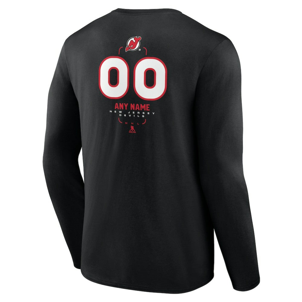 New Jersey Devils Personalized Name & Number Midfielder Long Sleeve T-Shirt Discount