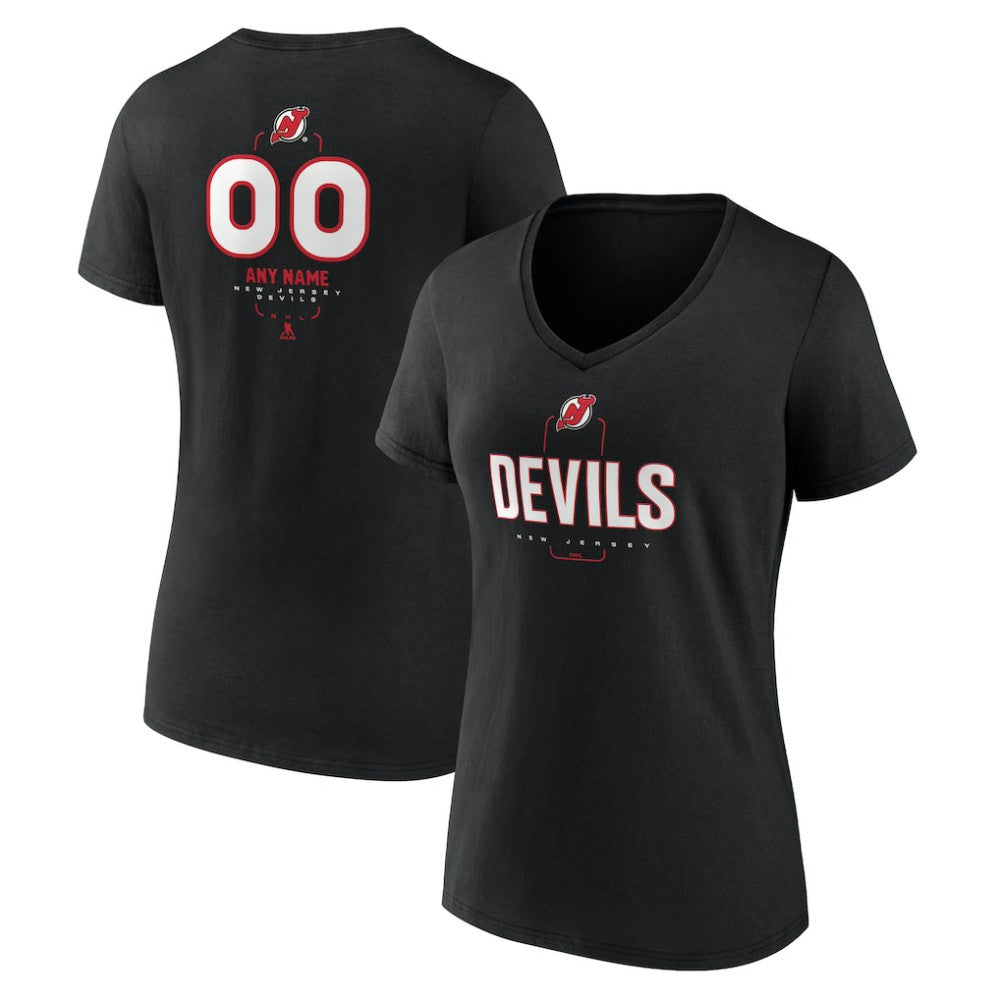 New Jersey Devils Women's Personalized Name & Number Midfielder V-Neck T-Shirt Sale