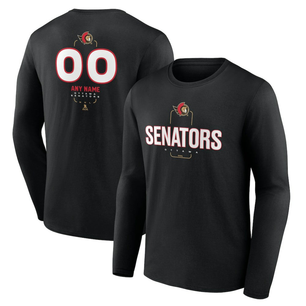 Ottawa Senators Personalized Name & Number Midfielder Long Sleeve T-Shirt Online