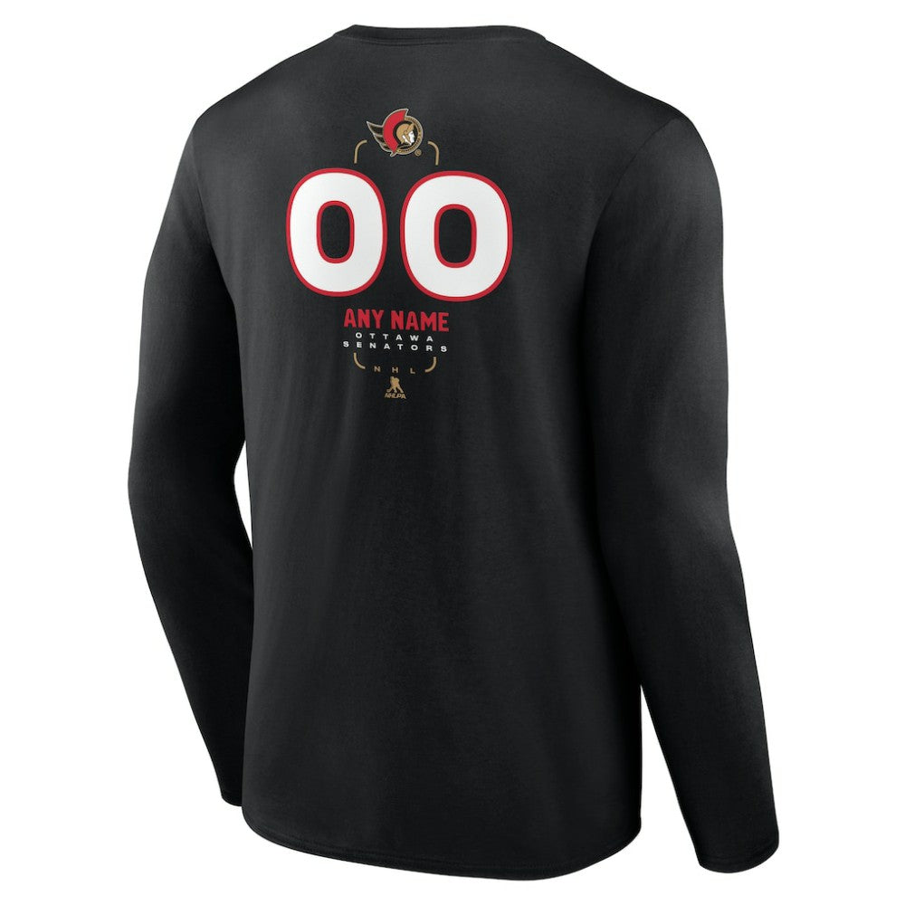 Ottawa Senators Personalized Name & Number Midfielder Long Sleeve T-Shirt Online