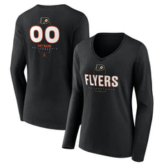 Philadelphia Flyers Women's Personalized Name & Number Midfielder Long Sleeve V-Neck T-Shirt Online