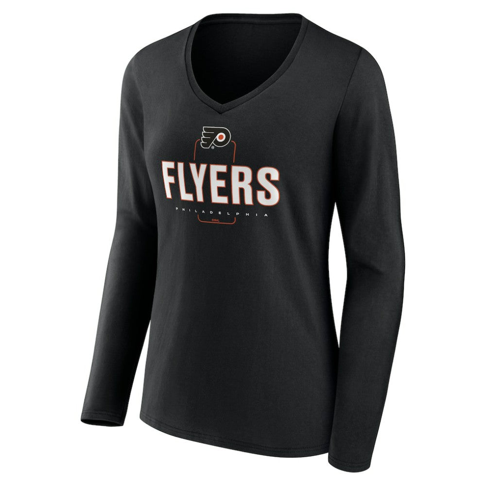 Philadelphia Flyers Women's Personalized Name & Number Midfielder Long Sleeve V-Neck T-Shirt Online