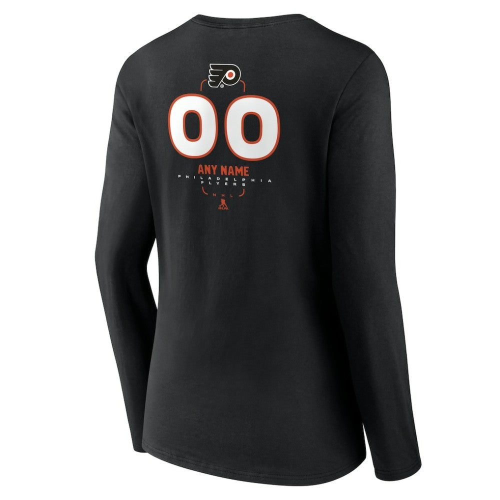 Philadelphia Flyers Women's Personalized Name & Number Midfielder Long Sleeve V-Neck T-Shirt Online