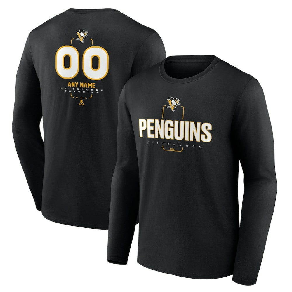Pittsburgh Penguins Personalized Name & Number Midfielder Long Sleeve T-Shirt Discount