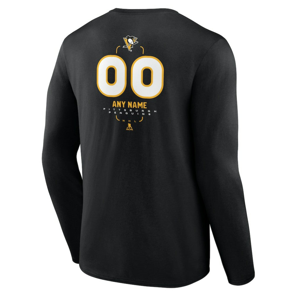 Pittsburgh Penguins Personalized Name & Number Midfielder Long Sleeve T-Shirt Discount