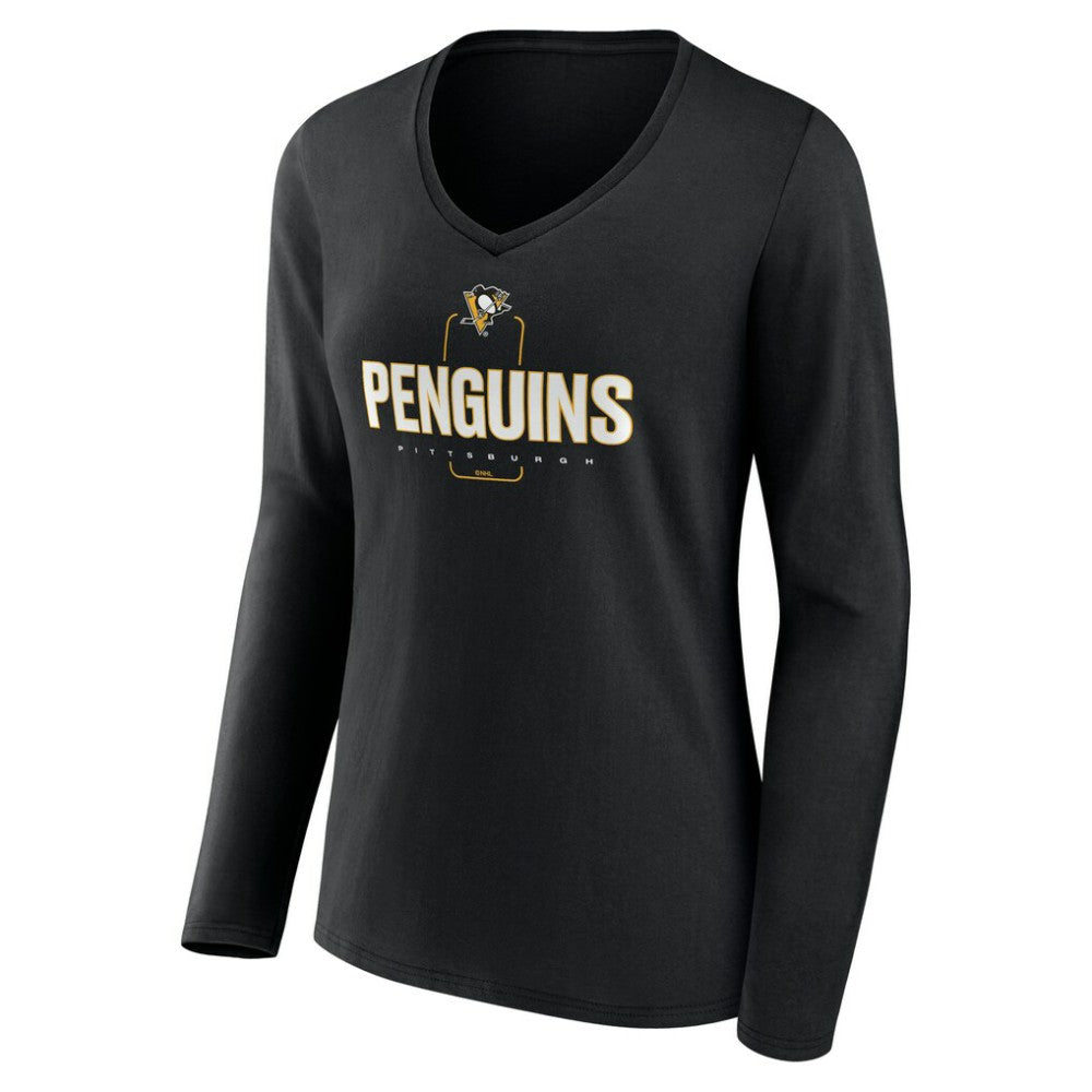 Pittsburgh Penguins Women's Personalized Name & Number Midfielder Long Sleeve V-Neck T-Shirt Sale