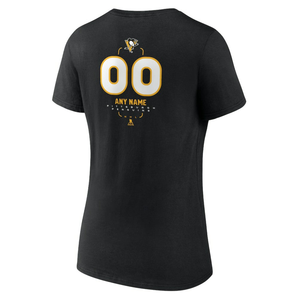 Pittsburgh Penguins Women's Personalized Name & Number Midfielder V-Neck T-Shirt Outlet