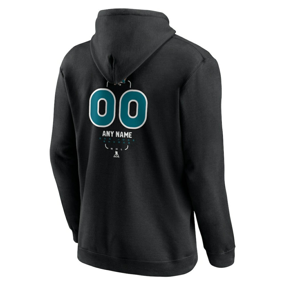San Jose Sharks Personalized Name & Number Midfielder Pullover Hoodie Online