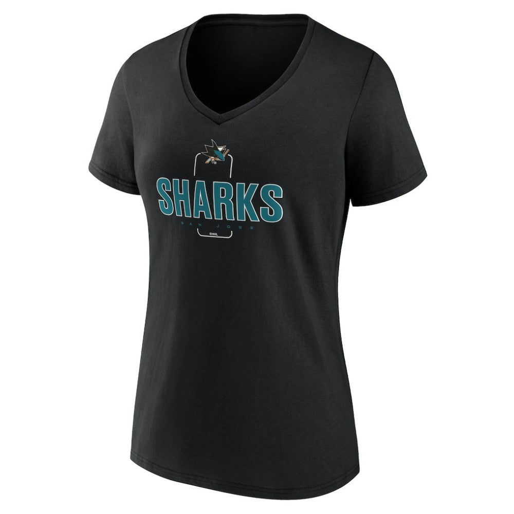 San Jose Sharks Women's Personalized Name & Number Midfielder V-Neck T-Shirt Online
