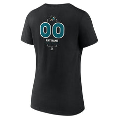 San Jose Sharks Women's Personalized Name & Number Midfielder V-Neck T-Shirt Online