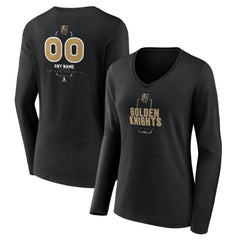 Vegas Golden Knights Women's Personalized Name & Number Midfielder Long Sleeve V-Neck T-Shirt Outlet