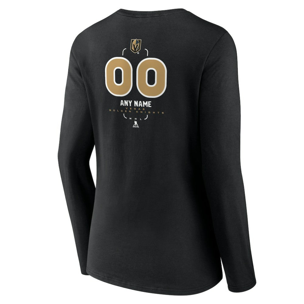 Vegas Golden Knights Women's Personalized Name & Number Midfielder Long Sleeve V-Neck T-Shirt Outlet