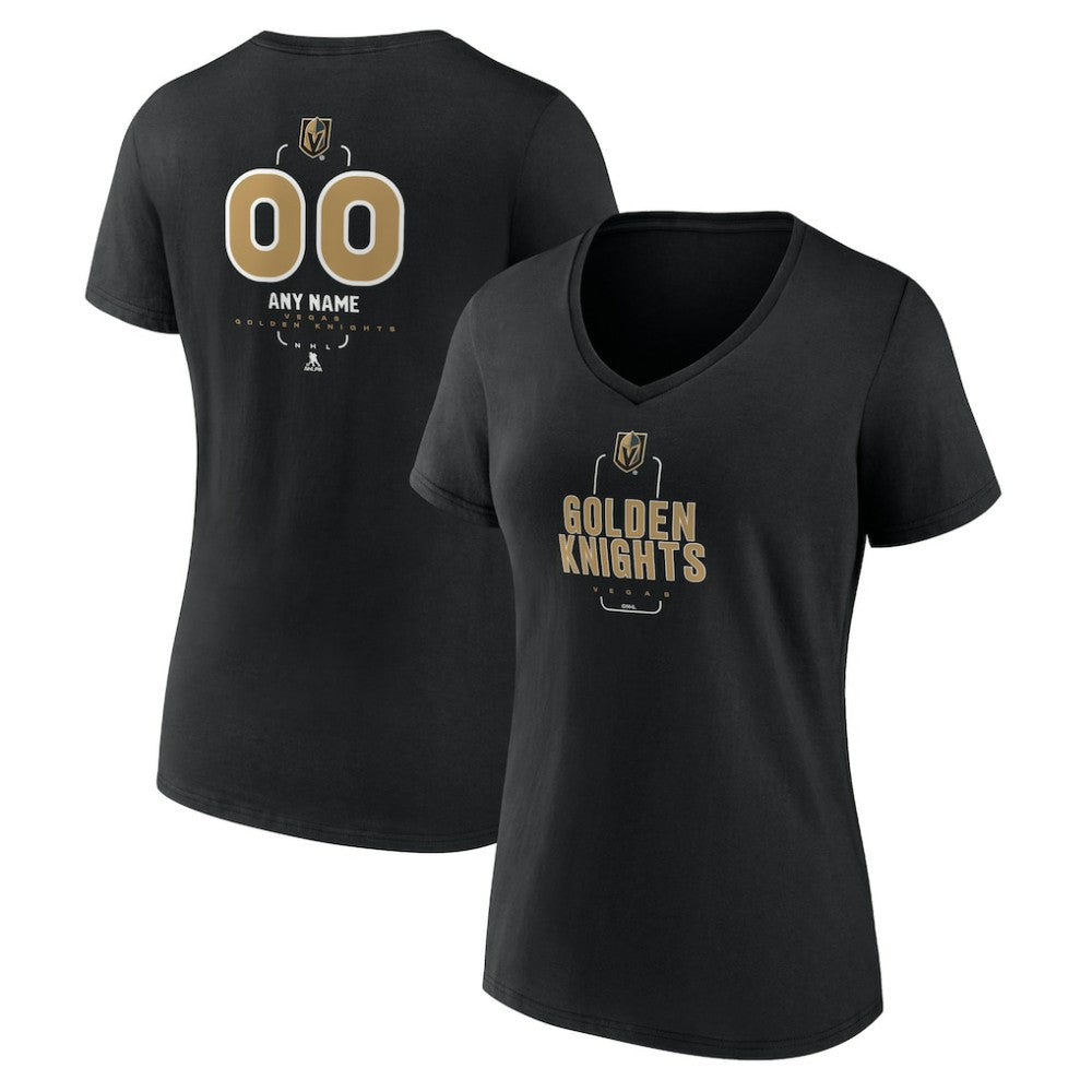 Vegas Golden Knights Women's Personalized Name & Number Midfielder V-Neck T-Shirt Outlet