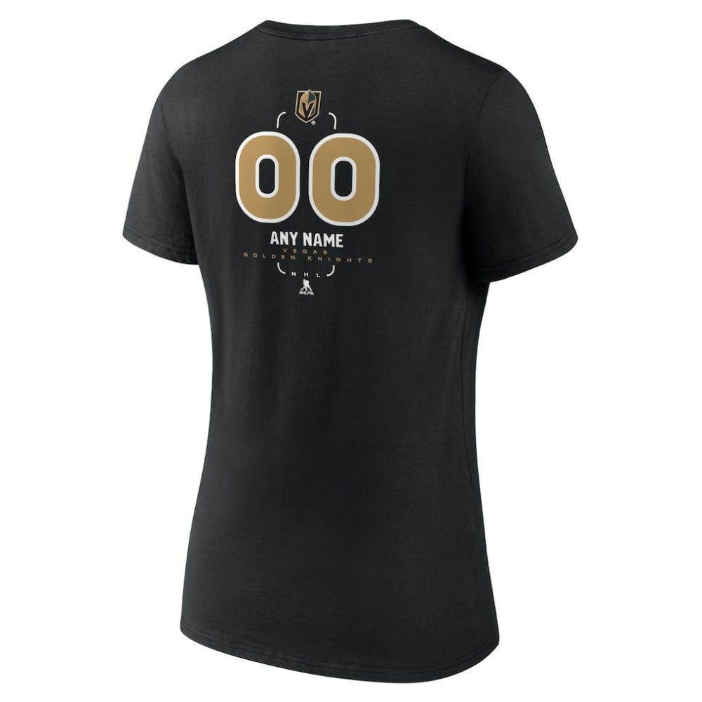 Vegas Golden Knights Women's Personalized Name & Number Midfielder V-Neck T-Shirt Outlet