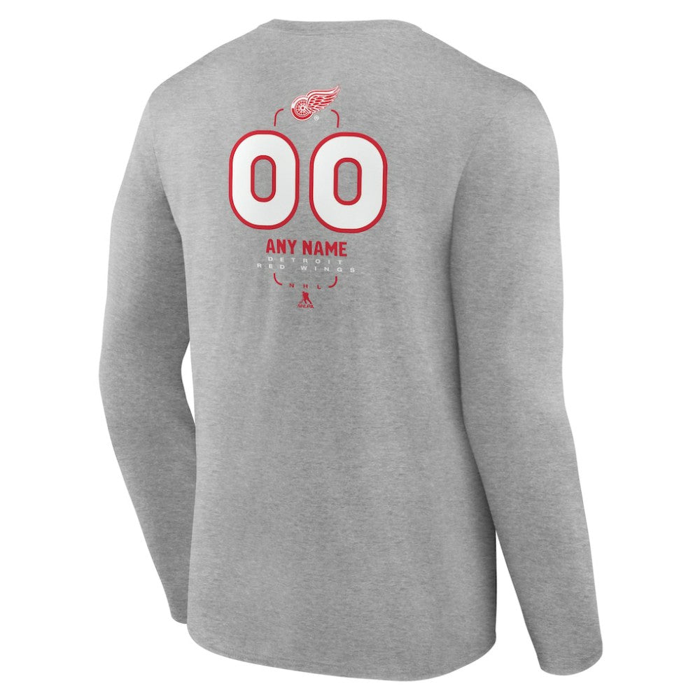 Detroit Red Wings Personalized Name & Number Midfielder Long Sleeve T-Shirt For Sale