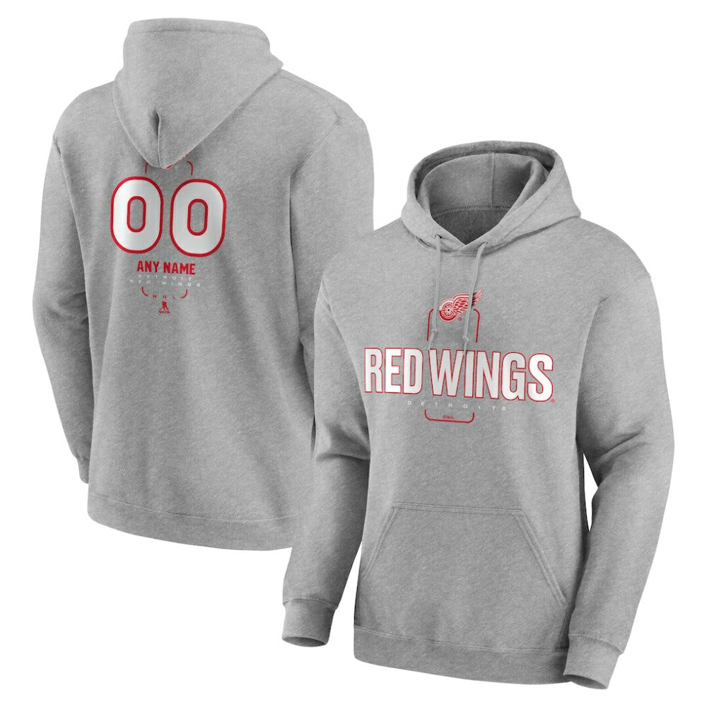 Detroit Red Wings Personalized Name & Number Midfielder Pullover Hoodie Discount
