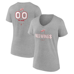 Detroit Red Wings Women's Personalized Name & Number Midfielder V-Neck T-Shirt Outlet