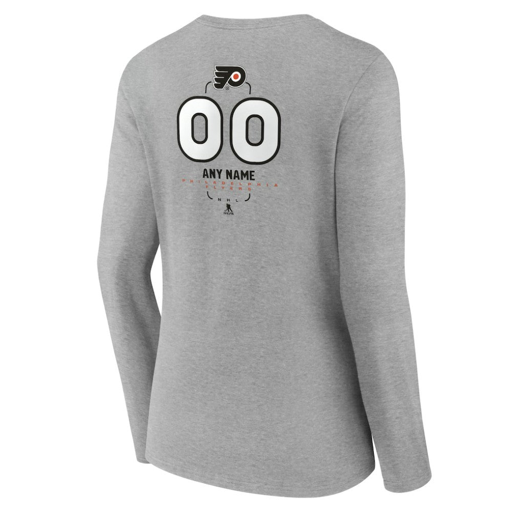 Philadelphia Flyers Women's Personalized Name & Number Midfielder Long Sleeve V-Neck T-Shirt Discount