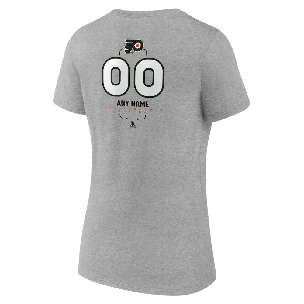 Philadelphia Flyers Women's Personalized Name & Number Midfielder V-Neck T-Shirt Sale