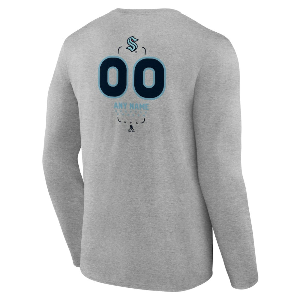 Seattle Kraken Personalized Name & Number Midfielder Long Sleeve T-Shirt Outlet