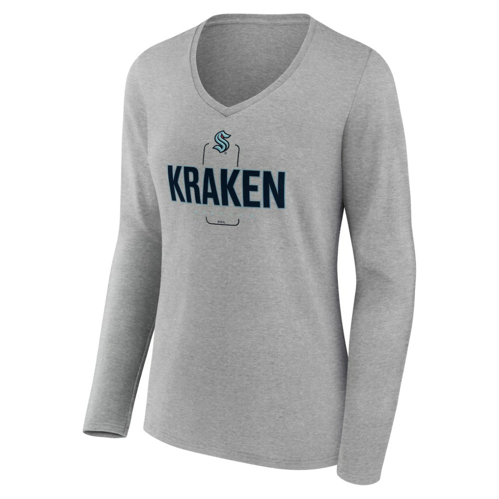 Seattle Kraken Women's Personalized Name & Number Midfielder Long Sleeve V-Neck T-Shirt Online