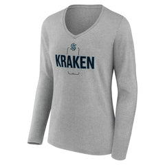 Seattle Kraken Women's Personalized Name & Number Midfielder Long Sleeve V-Neck T-Shirt Online