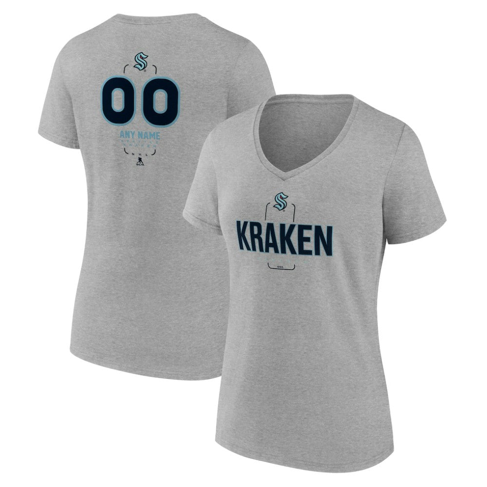 Seattle Kraken Women's Personalized Name & Number Midfielder V-Neck T-Shirt Discount