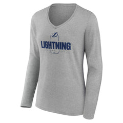 Tampa Bay Lightning Women's Personalized Name & Number Midfielder Long Sleeve V-Neck T-Shirt Outlet