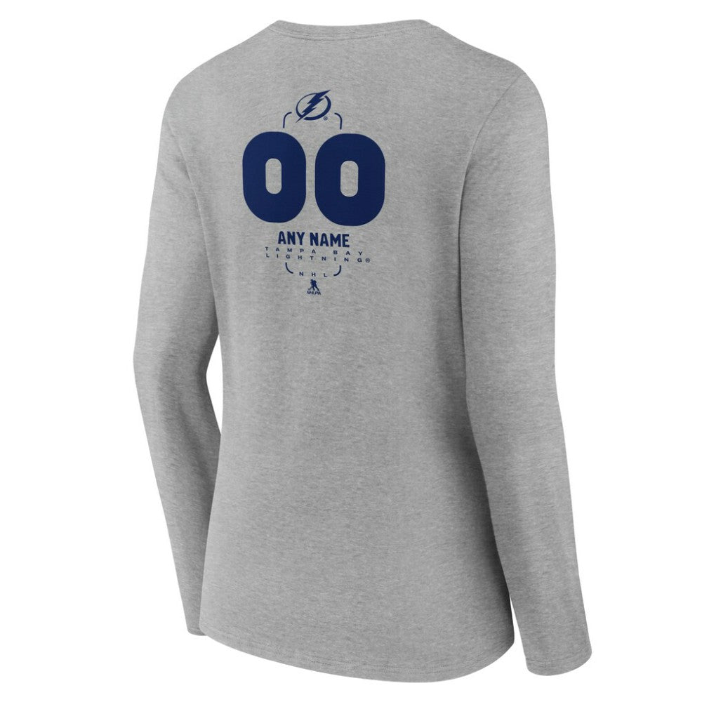 Tampa Bay Lightning Women's Personalized Name & Number Midfielder Long Sleeve V-Neck T-Shirt Outlet
