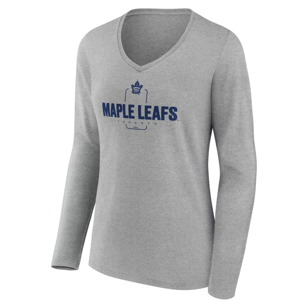 Toronto Maple Leafs Women's Personalized Name & Number Midfielder Long Sleeve V-Neck T-Shirt Discount