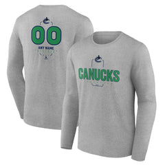 Vancouver Canucks Personalized Name & Number Midfielder Long Sleeve T-Shirt Online