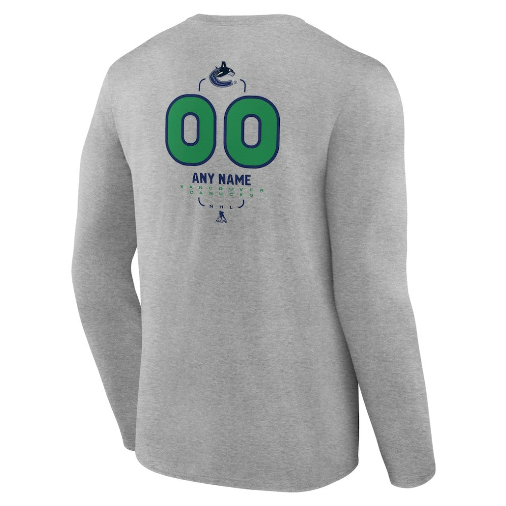 Vancouver Canucks Personalized Name & Number Midfielder Long Sleeve T-Shirt Online