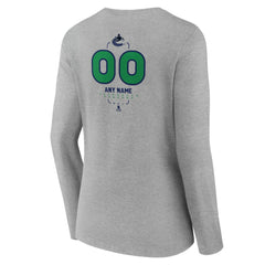 Vancouver Canucks Women's Personalized Name & Number Midfielder Long Sleeve V-Neck T-Shirt For Sale
