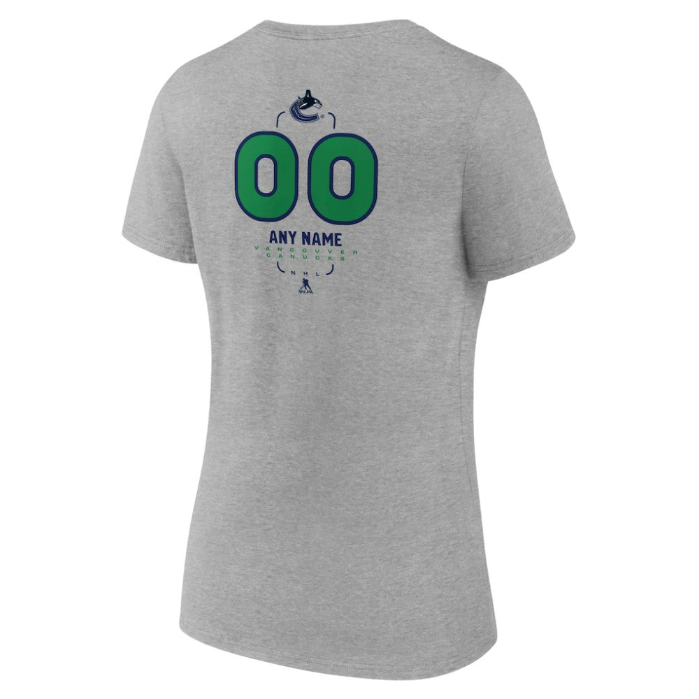 Vancouver Canucks Women's Personalized Name & Number Midfielder V-Neck T-Shirt Online