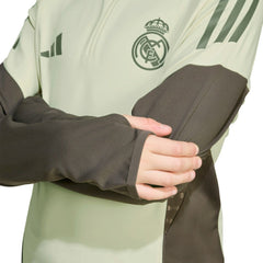 Real Madrid Youth 2025/26 Training AEROREADY Quarter-Zip Pullover Green - Adidas