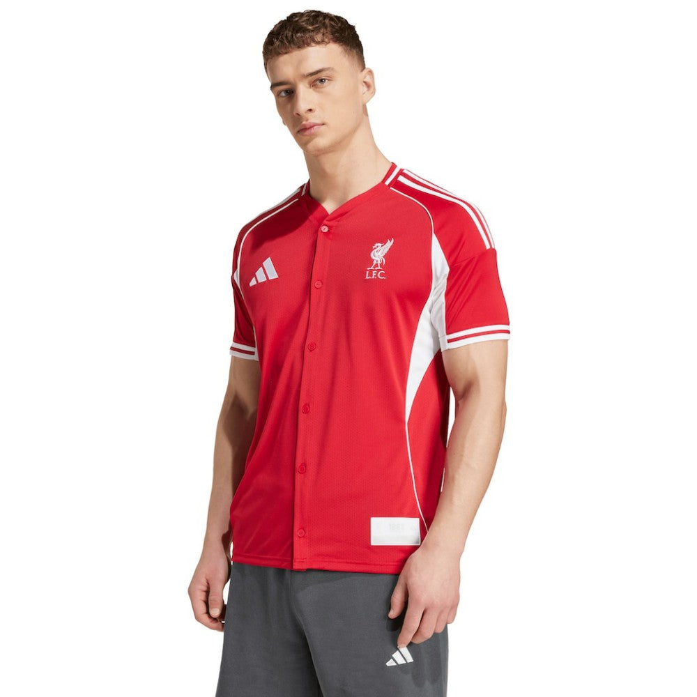 Liverpool Full-Button Baseball Jersey Red - Adidas