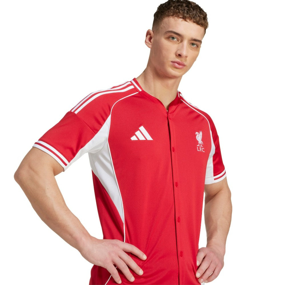 Liverpool Full-Button Baseball Jersey Red - Adidas