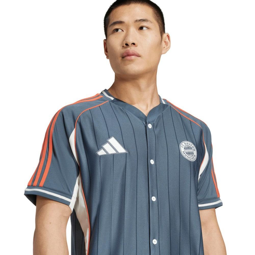 Bayern Munich US Pack Full-Button Baseball Jersey Gray - Adidas