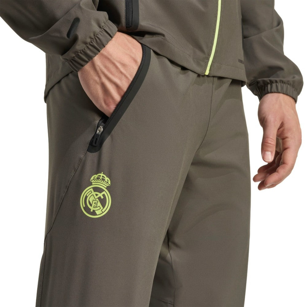 Real Madrid 2025/26 Tiro Vis Tech AEROREADY Travel Pants Olive - Adidas