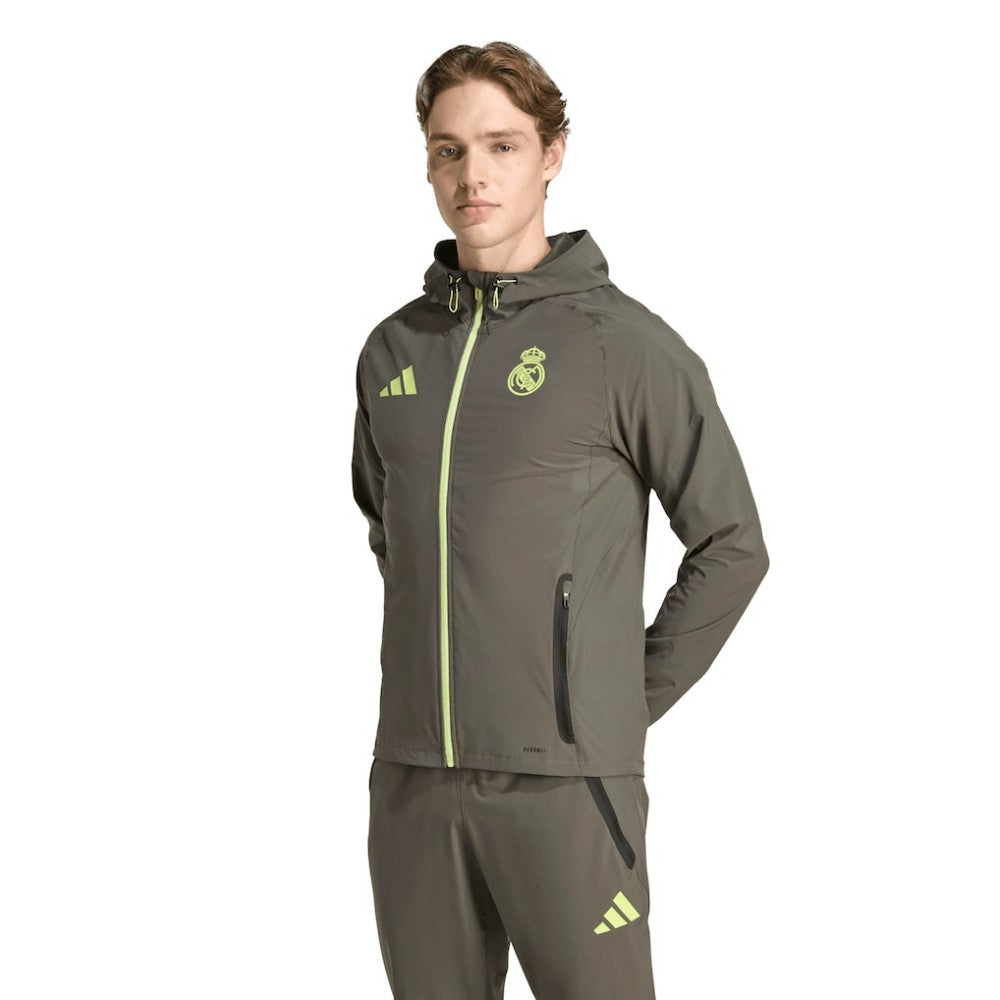 Real Madrid 2025/26 Tiro Vis Tech Travel Jacket Olive - Adidas